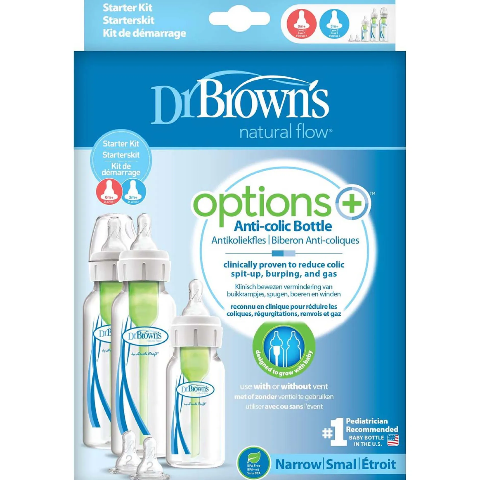 Startersets*Dr. Brown's Options+ startpakket Standaard Halsfles. wit