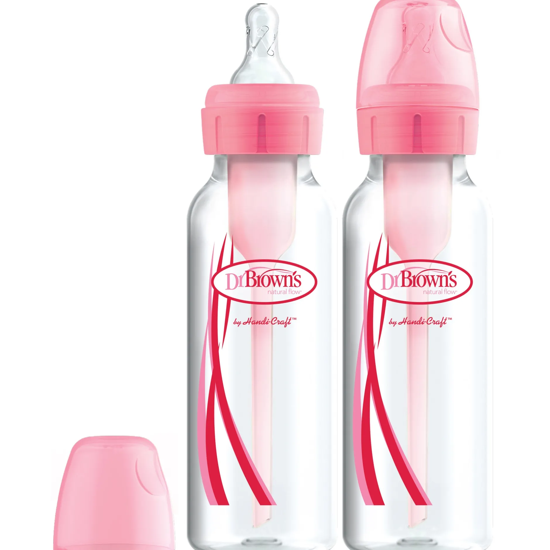 Flesjes*Dr. Brown's Standaard halsfles 250ml 2 stuks roze
