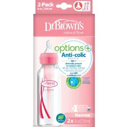 Flesjes*Dr. Brown's Standaard halsfles 250ml 2 stuks roze