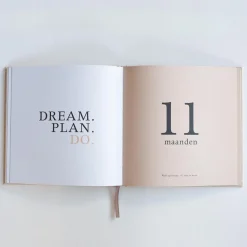Feestartikelen|Invulboeken*Boeken Eerste jaar invulboek Beigebrown