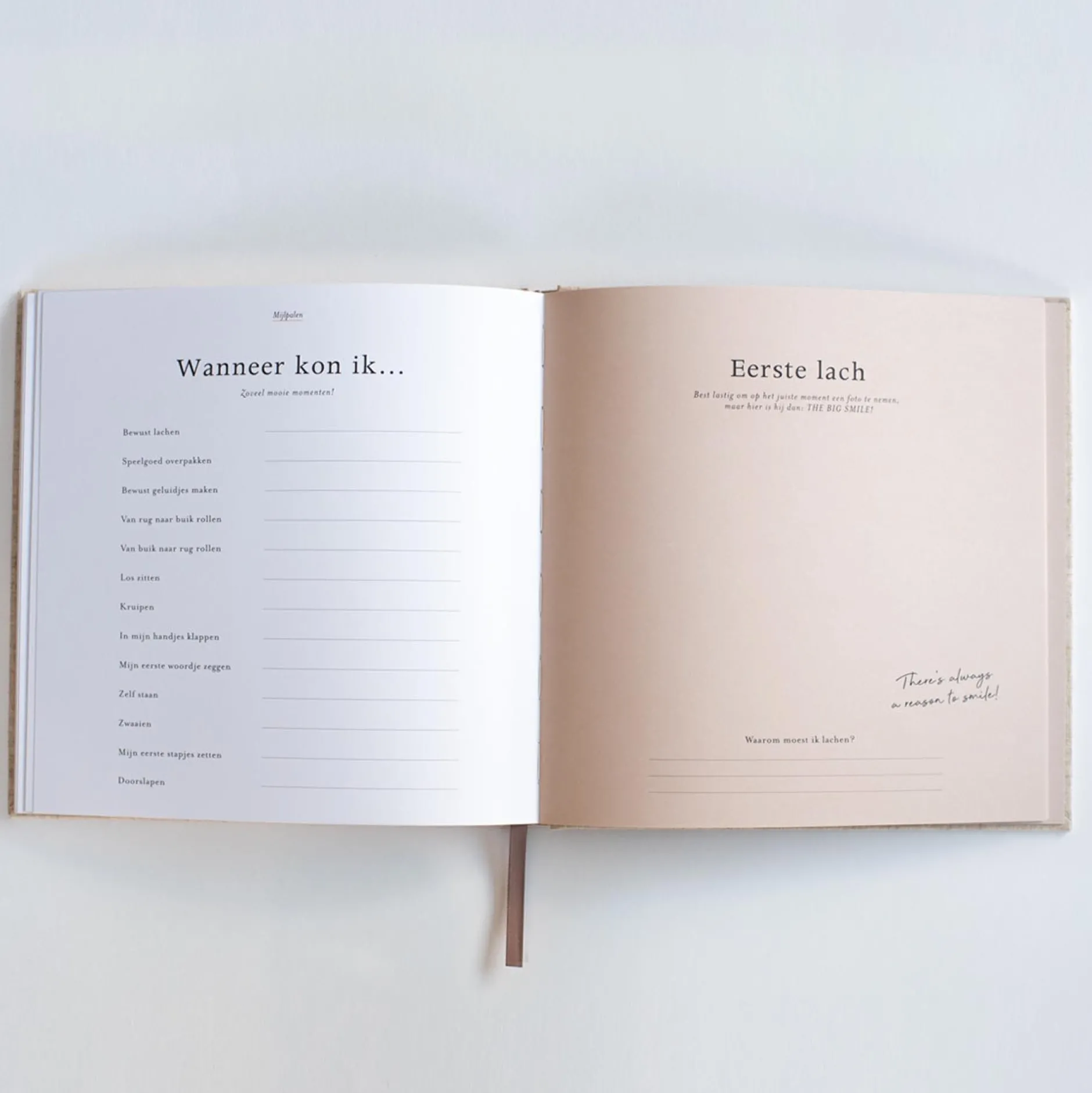 Feestartikelen|Invulboeken*Boeken Eerste jaar invulboek Beigebrown