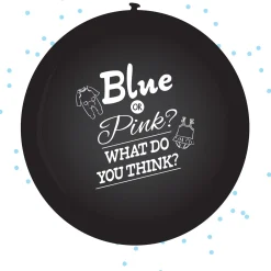 Feestartikelen*Haza original Gender Reveal ballon jongen incl. confetti - 60 cm Black