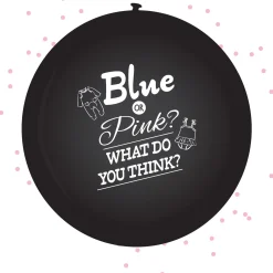 Feestartikelen*Haza original Gender Reveal ballon meisje incl. confetti - 60 cm Black