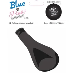Feestartikelen*Haza original Gender Reveal ballon meisje incl. confetti - 60 cm Black