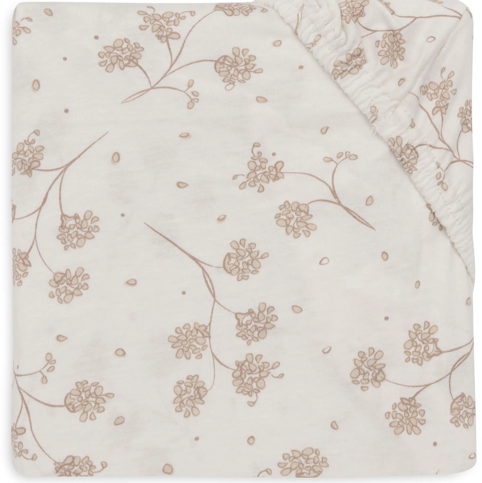 Hoeslakens*Jollein ledikanthoeslaken leafy dream wit