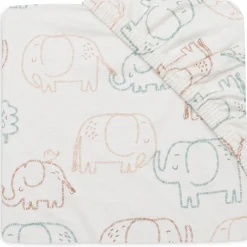 Hoeslakens*Jollein ledikanthoeslaken olifant wit