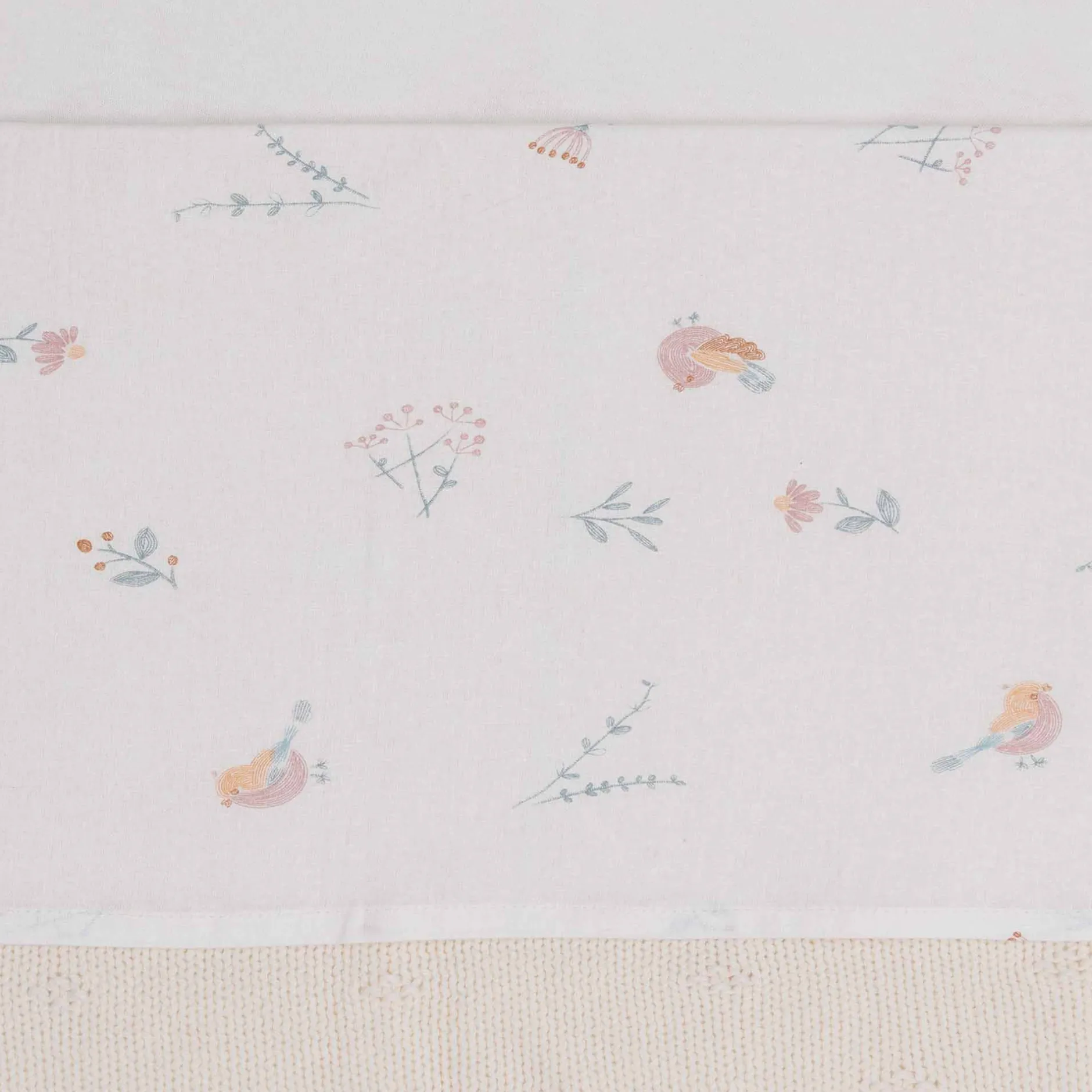 Lakens*Jollein ledikantlaken loverly birds wit