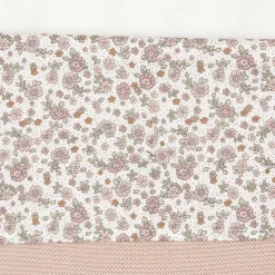 Lakens*Jollein ledikantlaken retro flowers wit