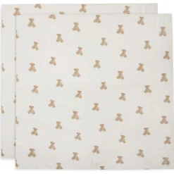 Doeken & Luiers*Jollein swaddle / hydrofiele doek Beer 2-pack  wit