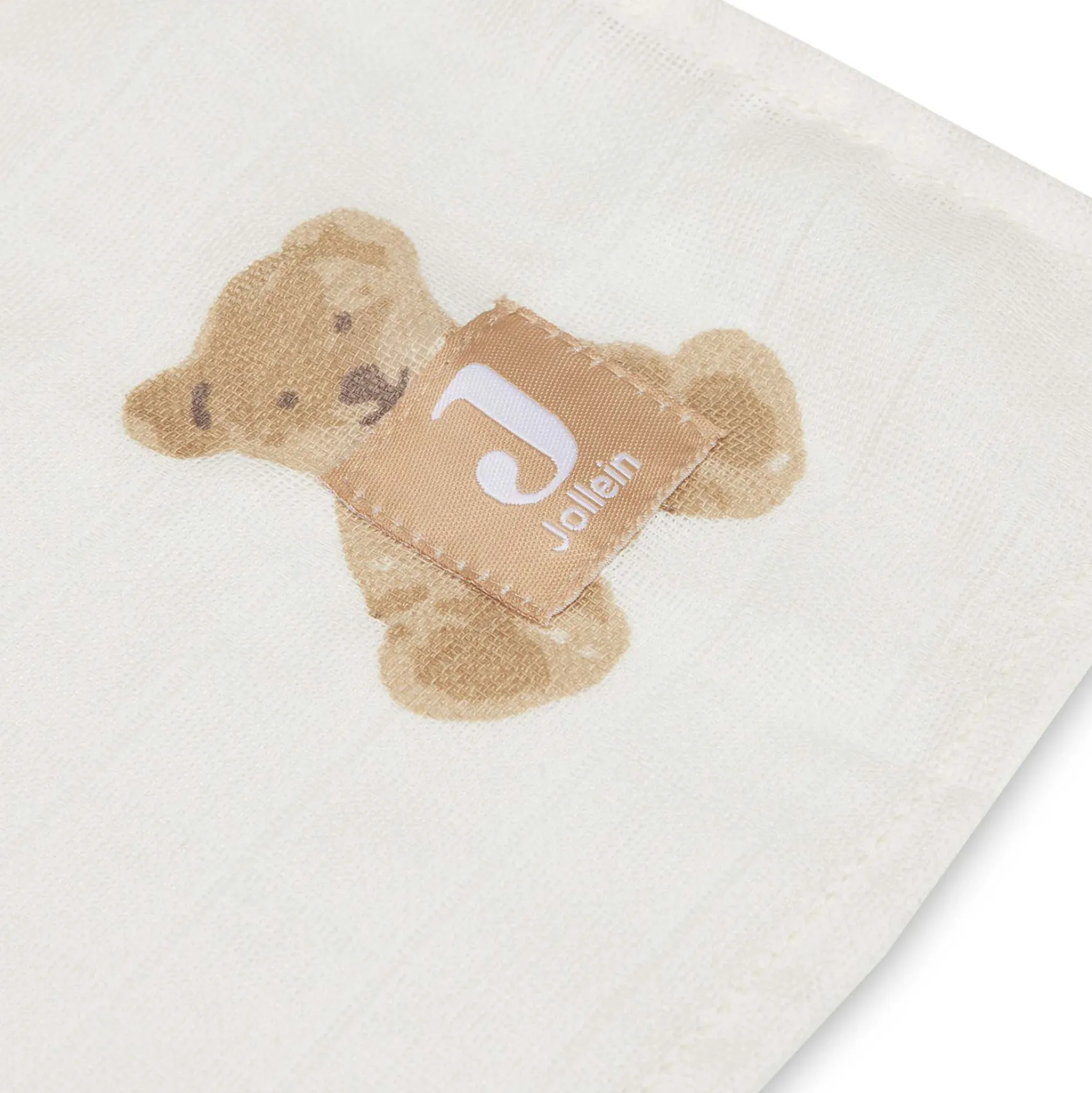 Doeken & Luiers*Jollein swaddle / hydrofiele doek Beer 2-pack wit