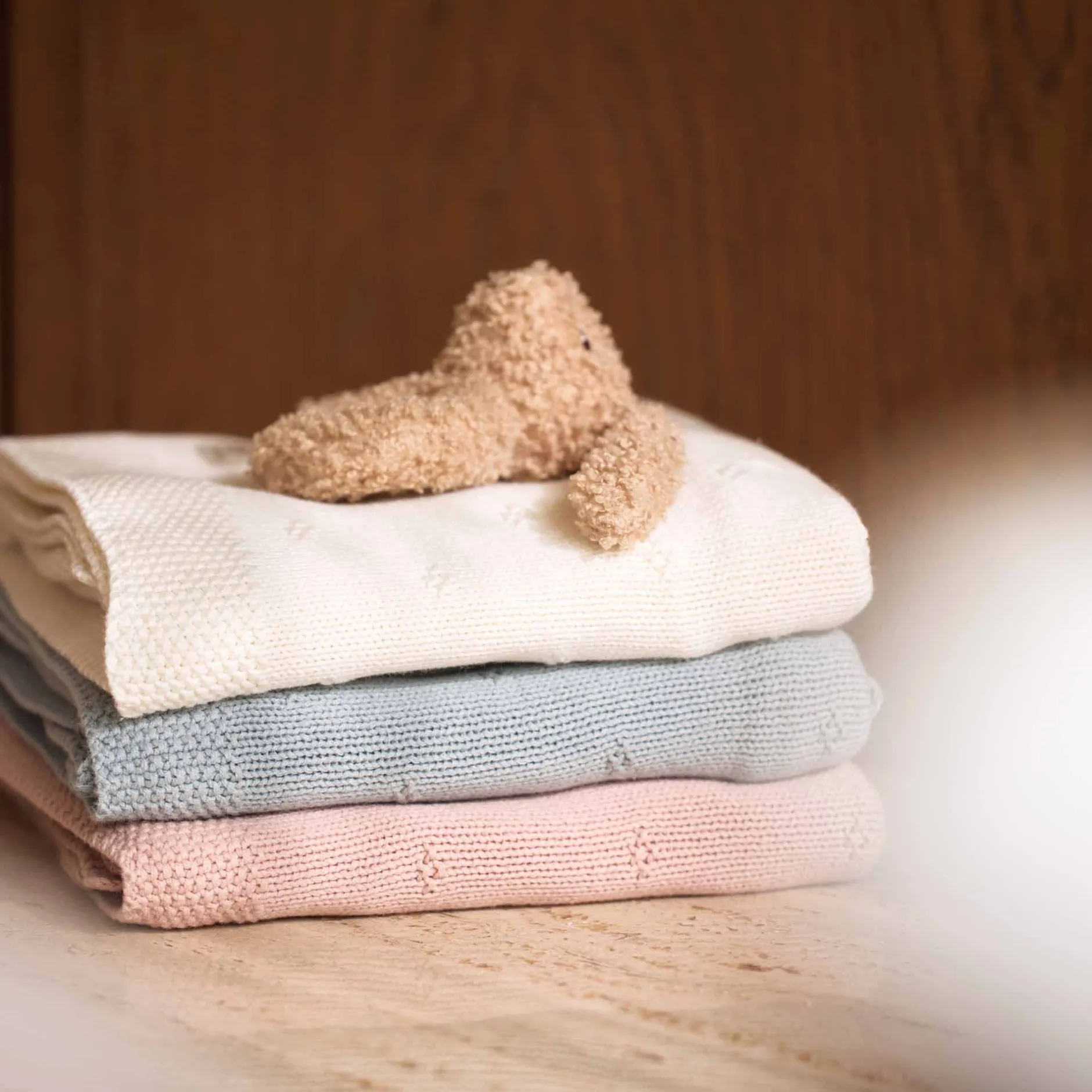 Dekens*Jollein wiegdeken cosy knit roze