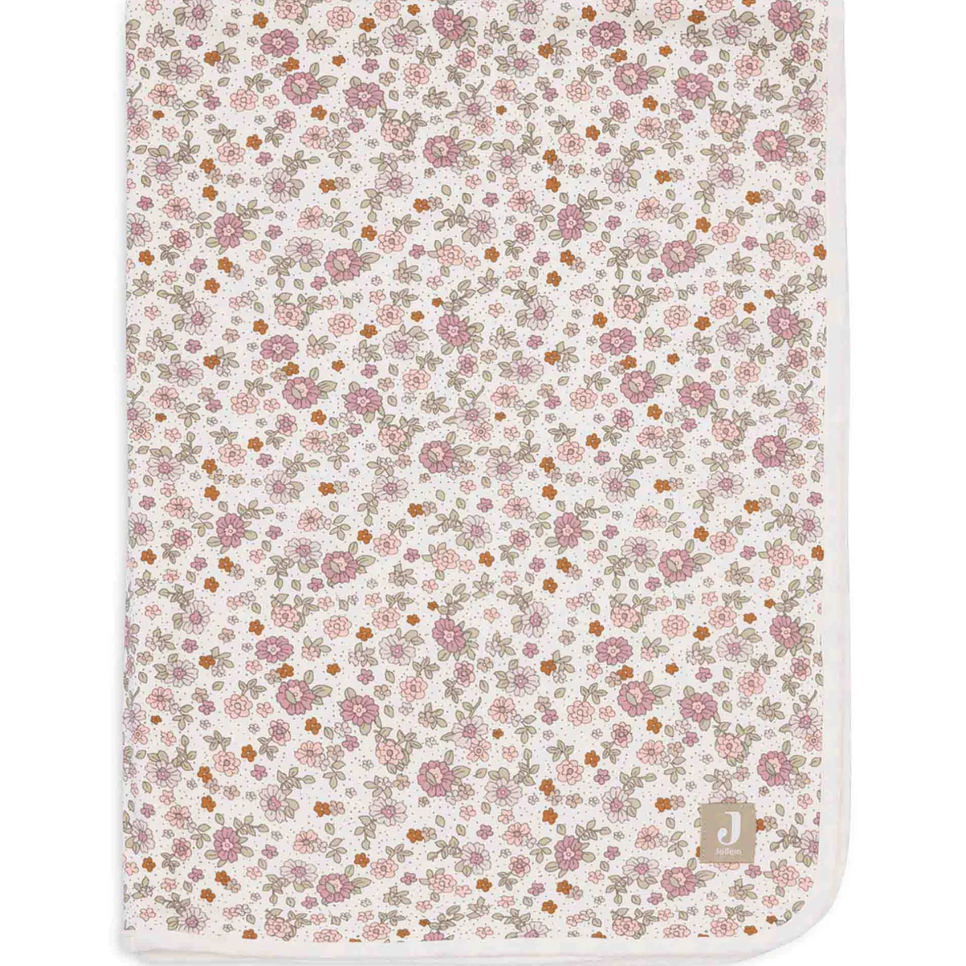 Dekens*Jollein wiegdeken retro flowers wit