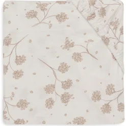 Hoeslakens|Lakens*Jollein wieghoeslaken leafy dreams wit