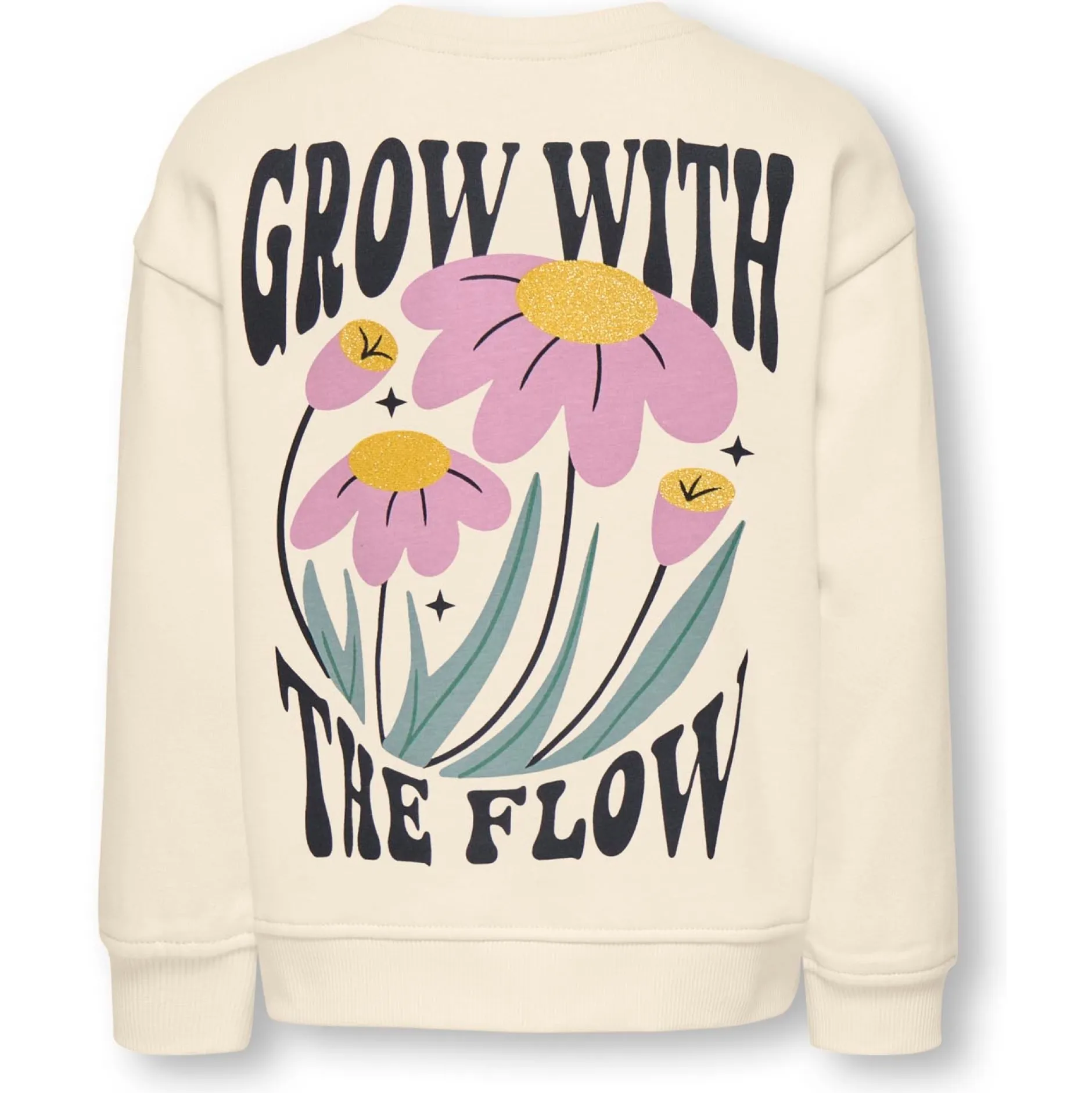 Truien & Vesten|Truien & Sweaters*Kids Only peuter sweater lange mouwen printopdruk wit Dark Off-White