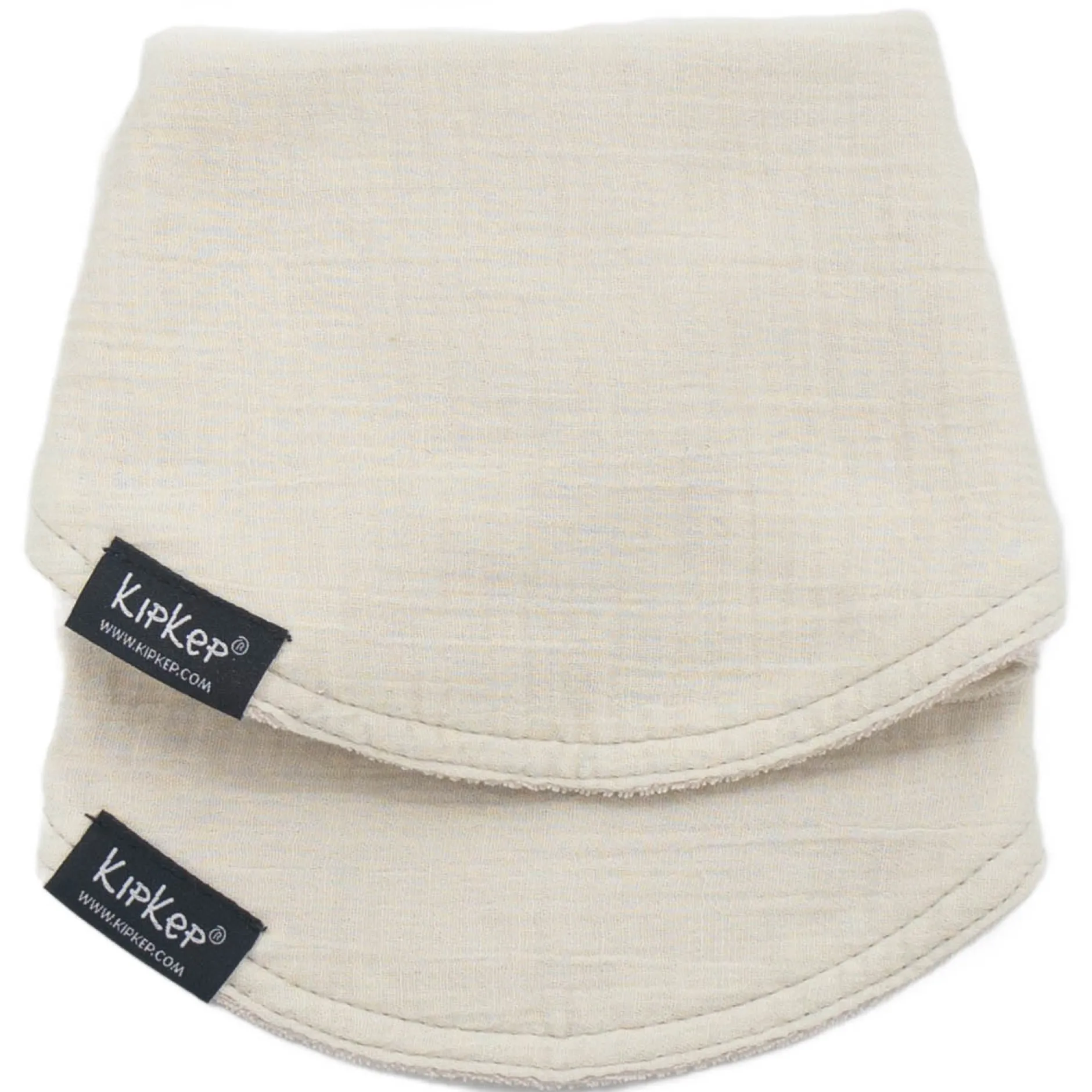 Slabbetjes*Kipkep 3-in-1 slab 2 stuks beige