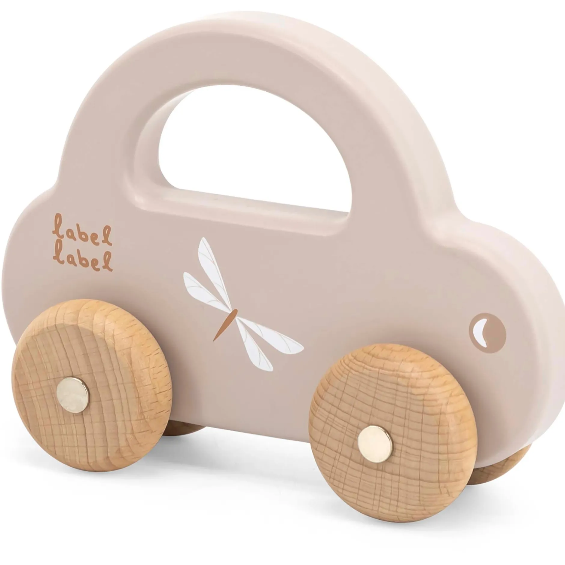 Auto's, Treinen & Garages|Speelgoed Auto's*Label Label houten auto Beigebrown