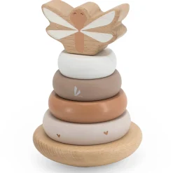 Stapelspeelgoed*Label Label houten stapelring Beigebrown