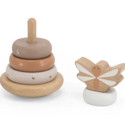 Stapelspeelgoed*Label Label houten stapelring Beigebrown