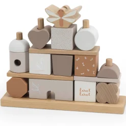 Stapelspeelgoed*Label Label houten stapelblokken Beigebrown
