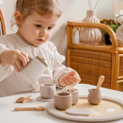 Keukens & Kinderservies*Label Label houten thee set Beigebrown