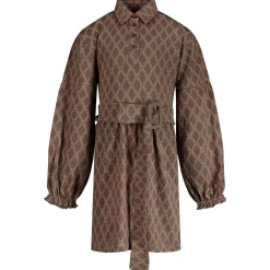 Jurken & Rokken|Jurken & Rokken*Levv peuter jurk lange mouwen all over print bruin Taupebrown