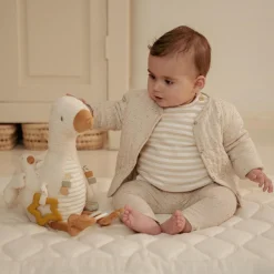 Knuffels*Little Dutch activiteitenknuffel Newborn Naturals Goose Off-White