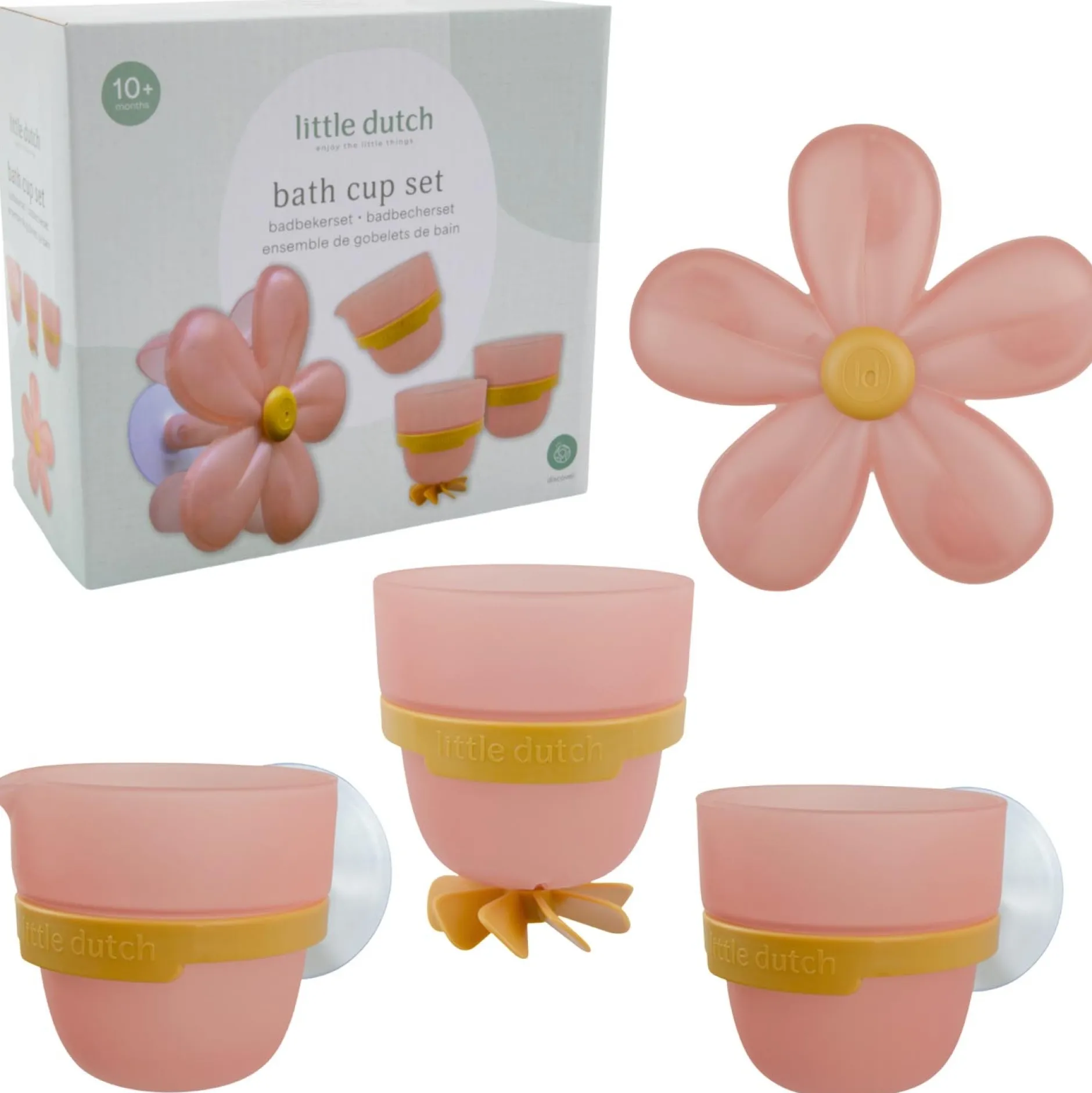 Badspeelgoed|Badspeelgoed*Little Dutch badwand bekers bloem Pink