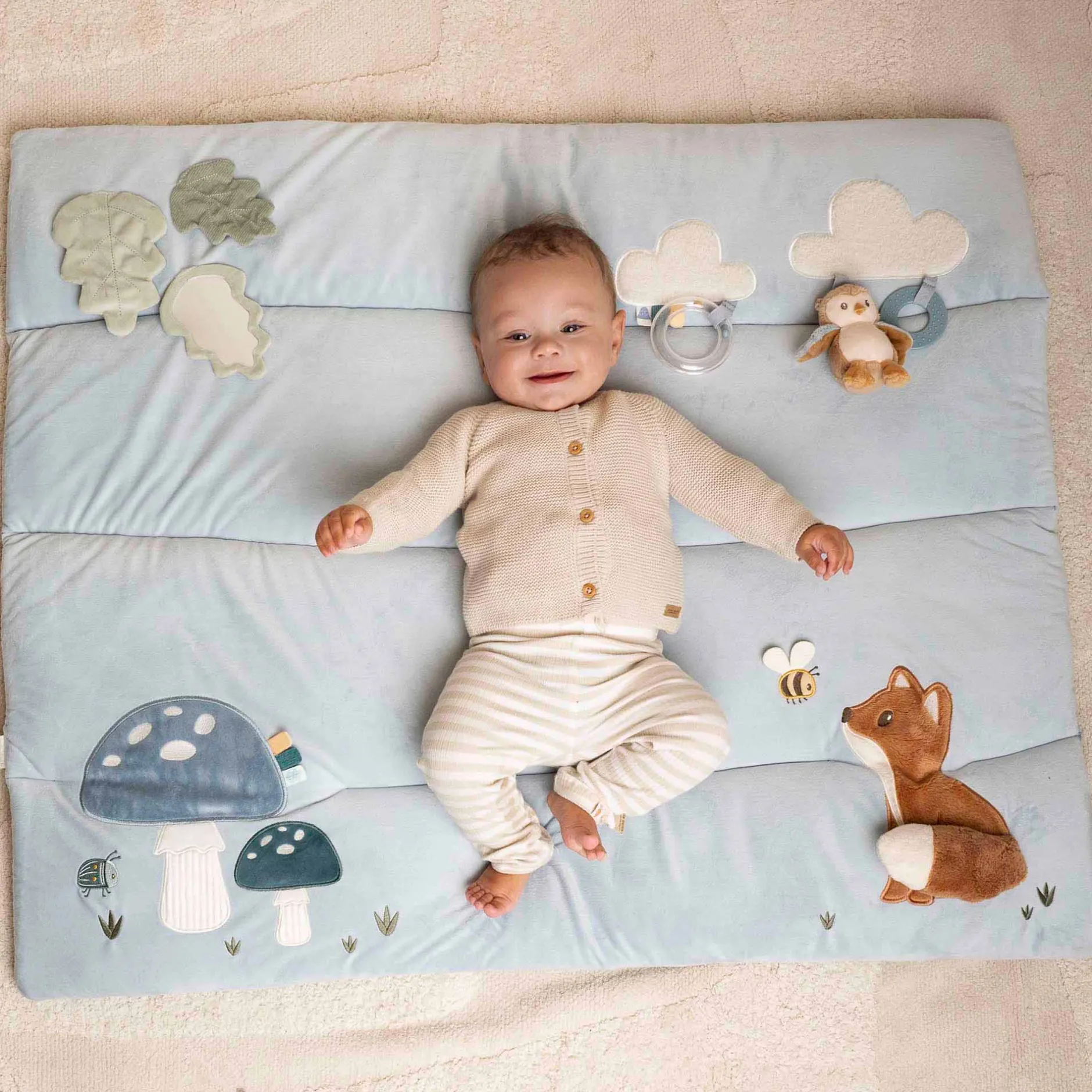 Boxkleden*Little Dutch boxkleed Forest Friends Light Blue