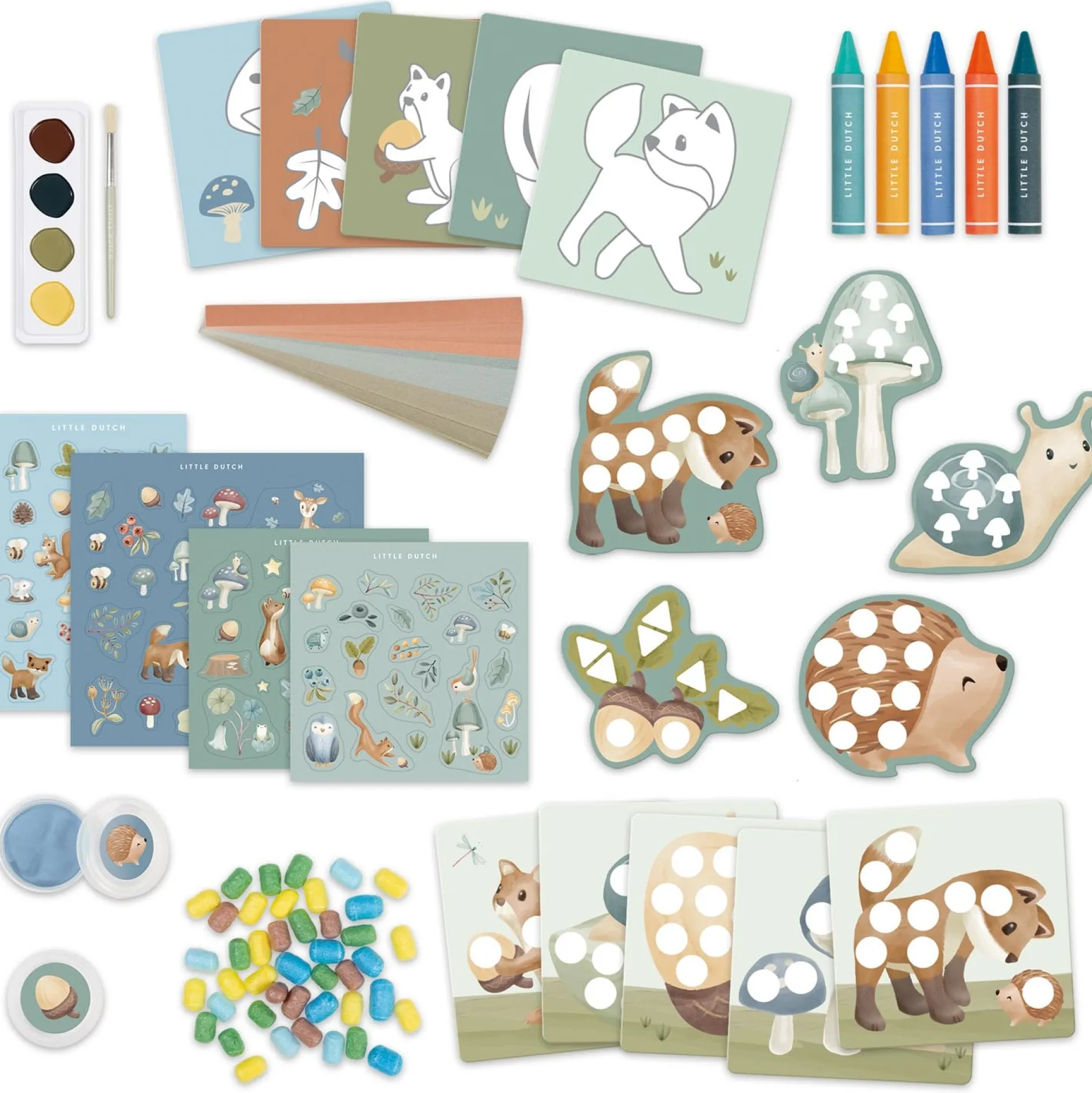 Tekenen|Puzzels & Spellen*Little Dutch crea box Forest Friends Blue