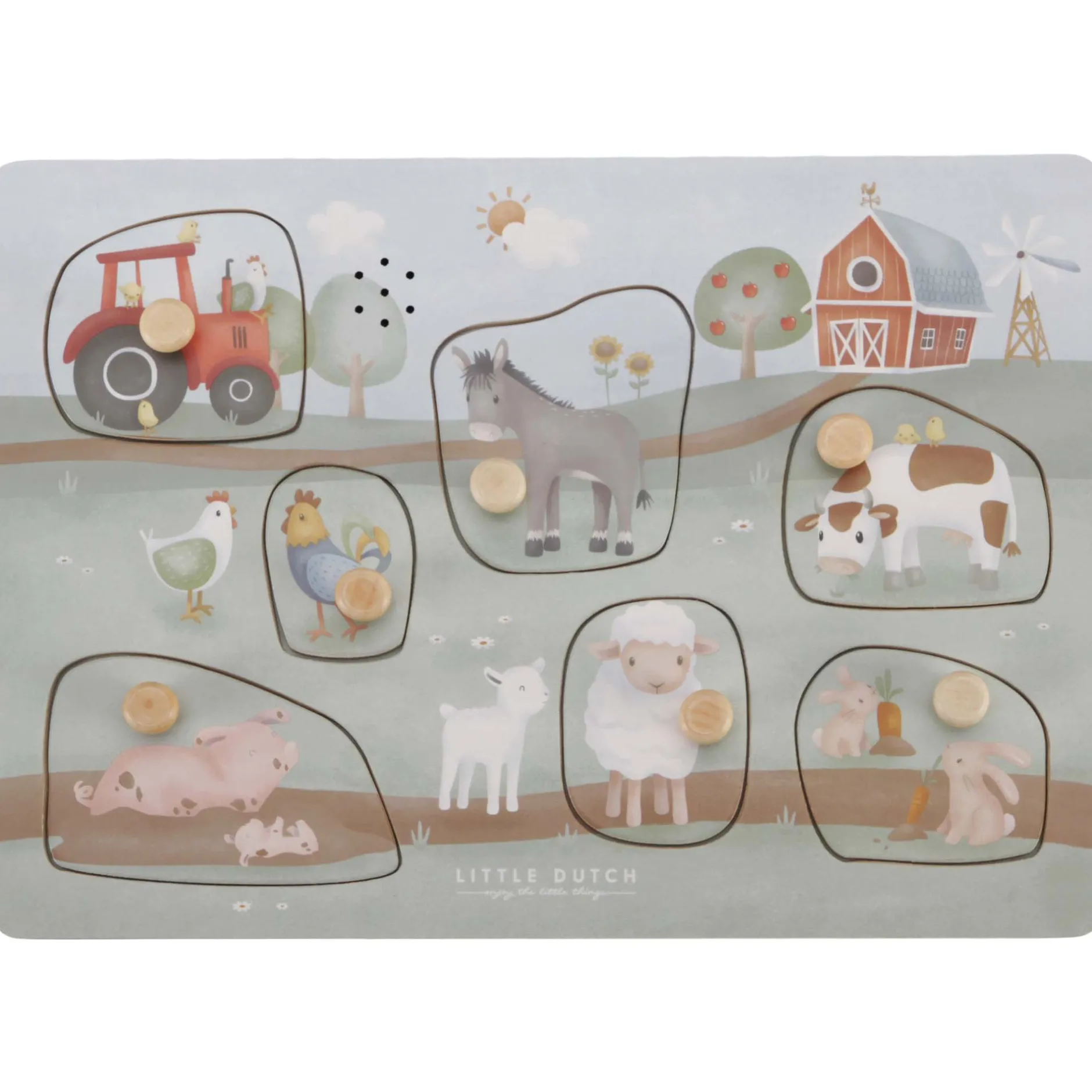 Puzzels*Little Dutch geluiden puzzel Little Farm Multi