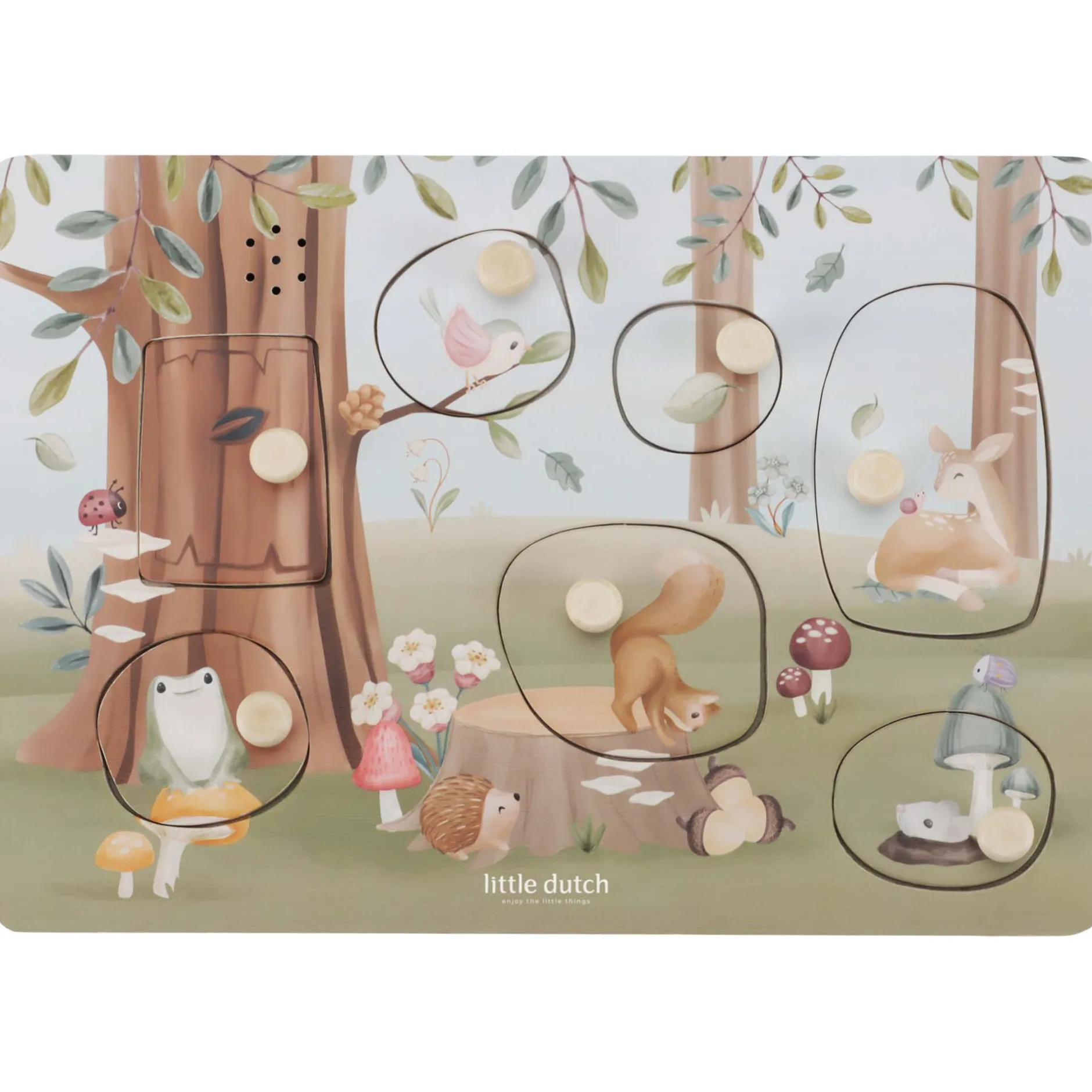 Puzzels*Little Dutch Geluidenpuzzel hout Forest Friends Multi