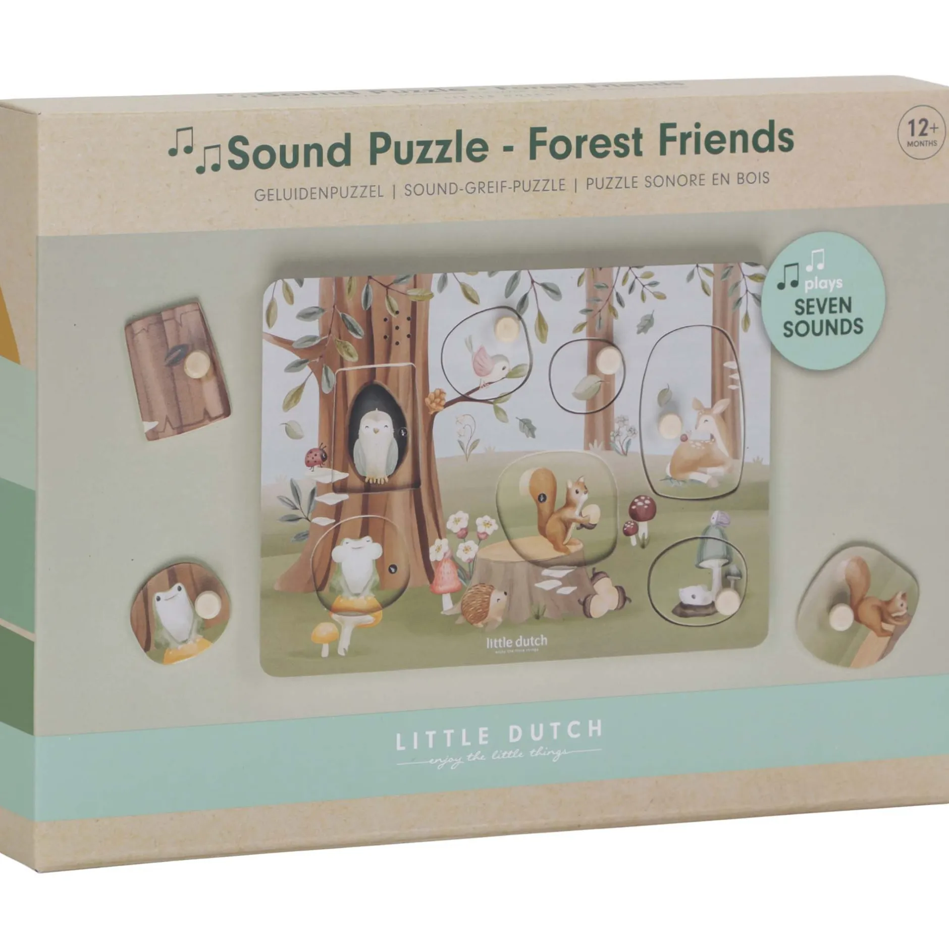 Puzzels*Little Dutch Geluidenpuzzel hout Forest Friends Multi