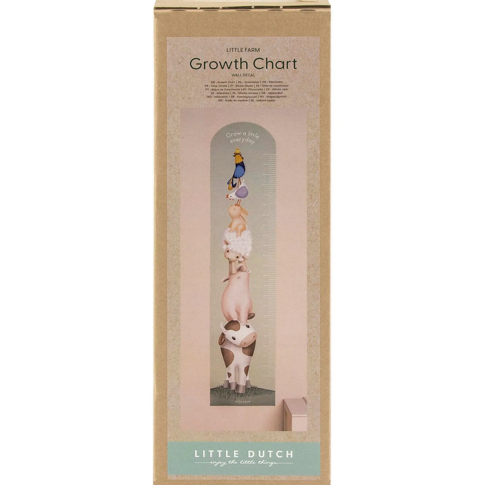 Wanddecoratie*Little Dutch Groeimeter Little Farm mint
