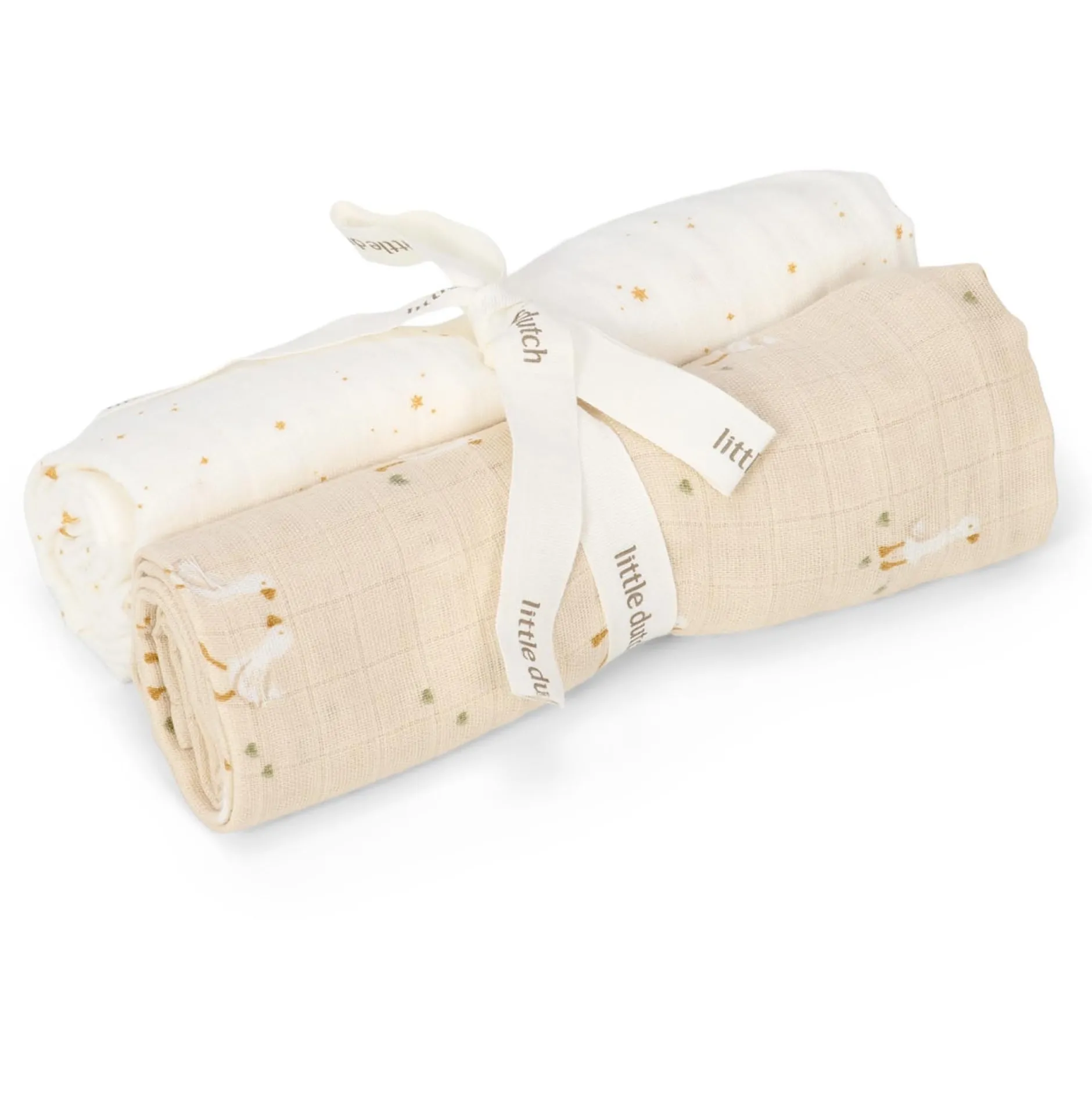 Doeken & Luiers*Little Dutch hydrofiel luiers 2 stuks Little Goose beige