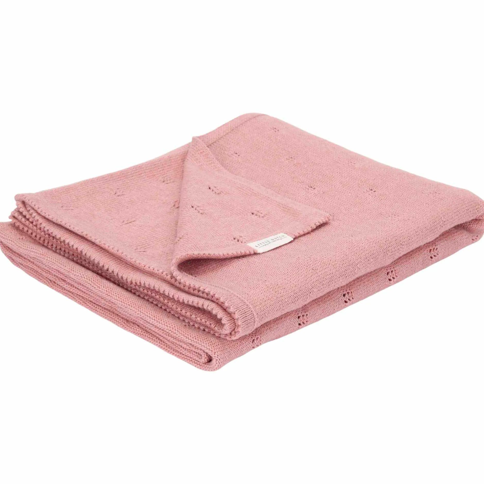 Dekens*Little Dutch ledikant deken gebreid pure roze