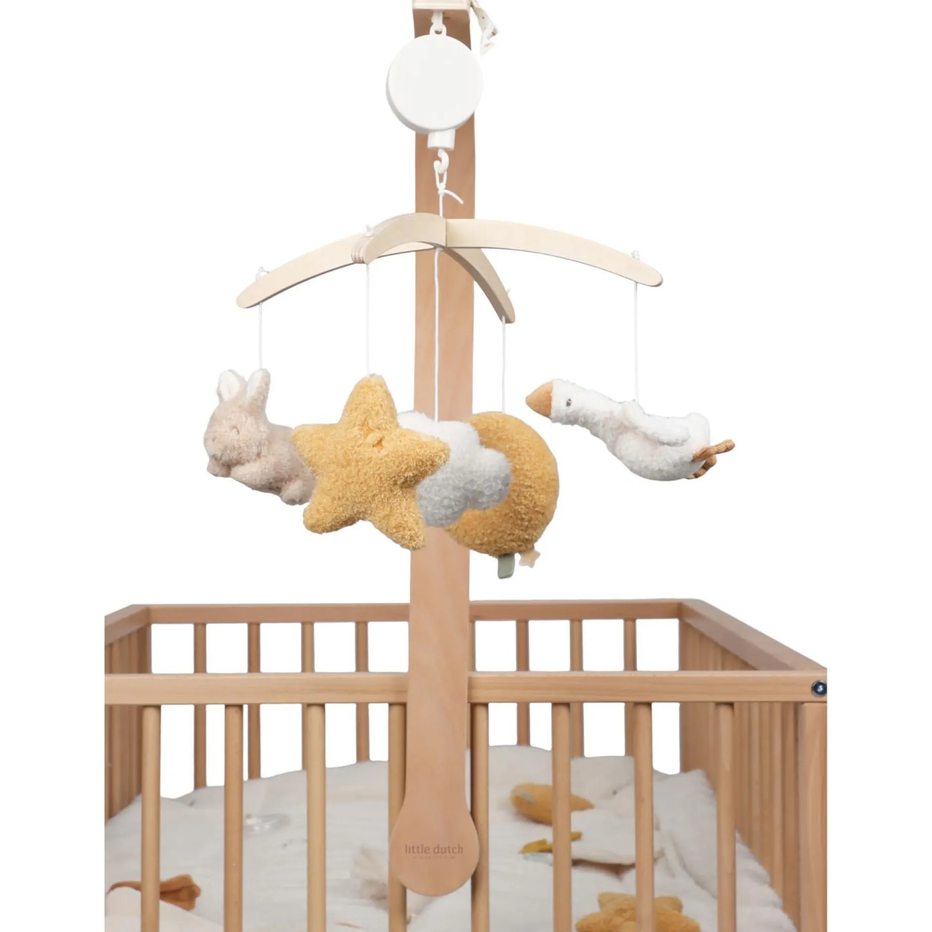 Muziekmobielen & Muziekdoosjes*Little Dutch muziekmobiel Newborn Naturals Bunny Beigebrown