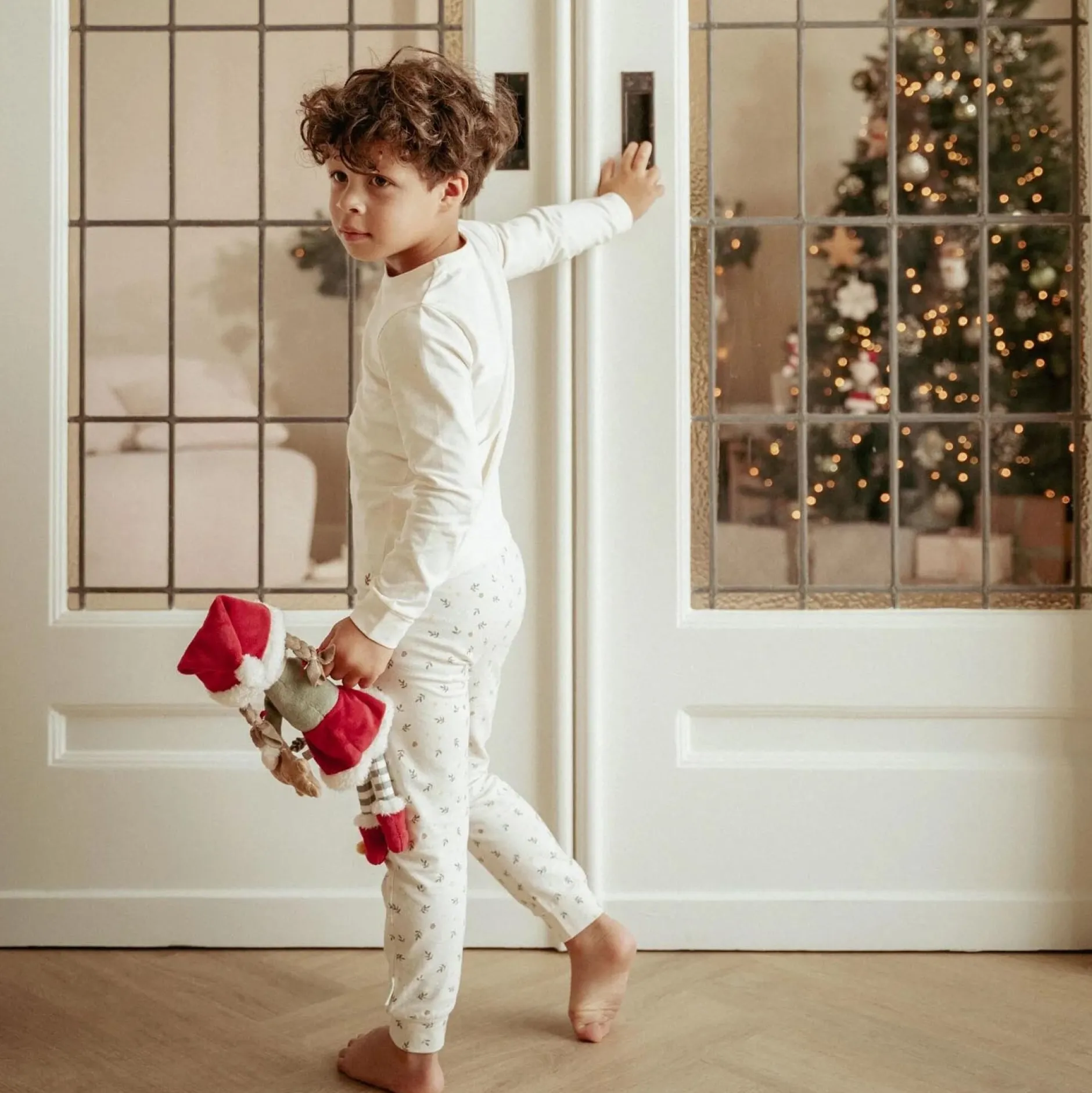Pyjama's|Pyjama's*Little Dutch pyjama kerst Beigebrown