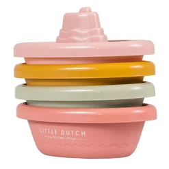 Stapelspeelgoed|Badspeelgoed*Little Dutch stapelbare badbootjes - 4 stuks Pink