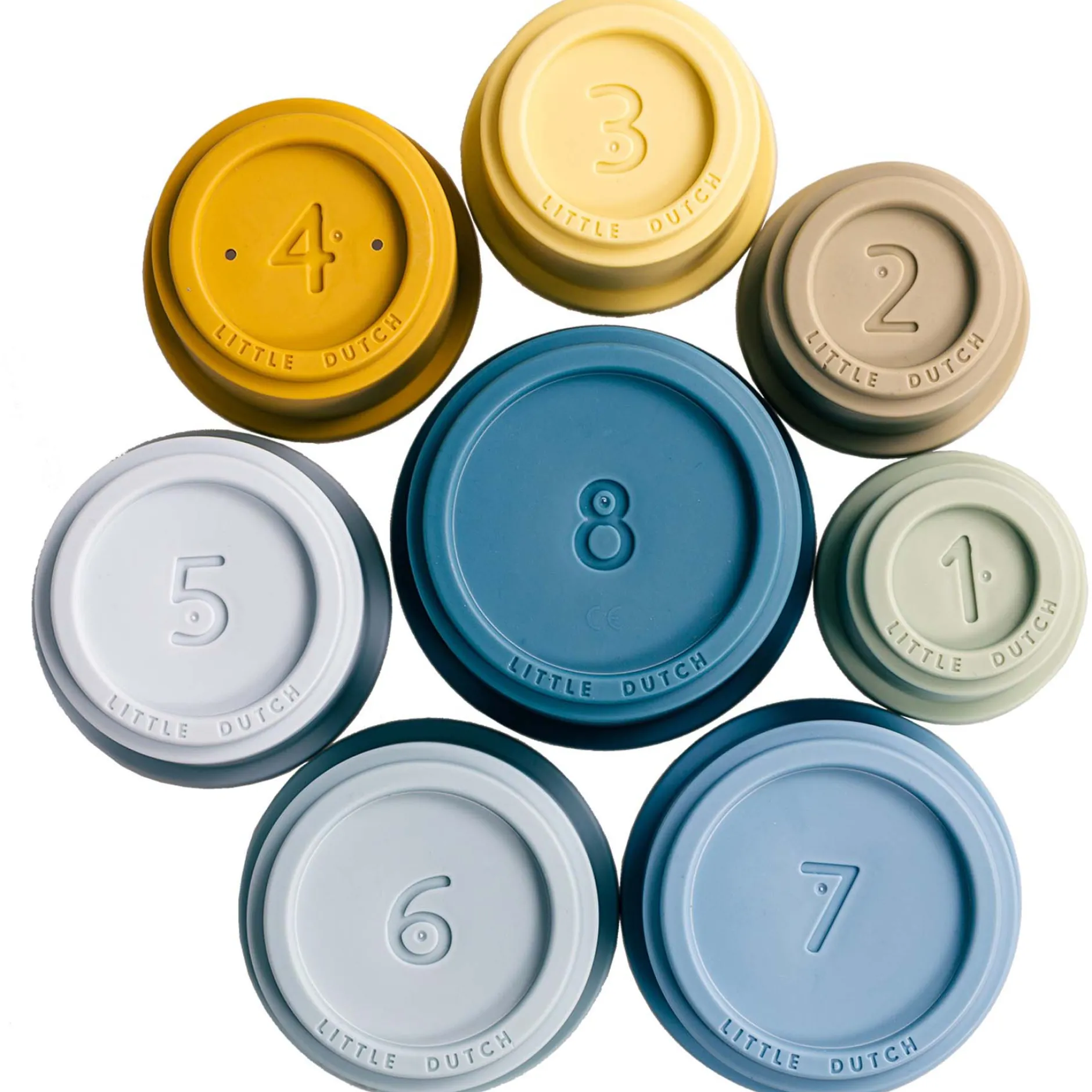 Stapelspeelgoed*Little Dutch stapelbekers - 8 stuks Blue
