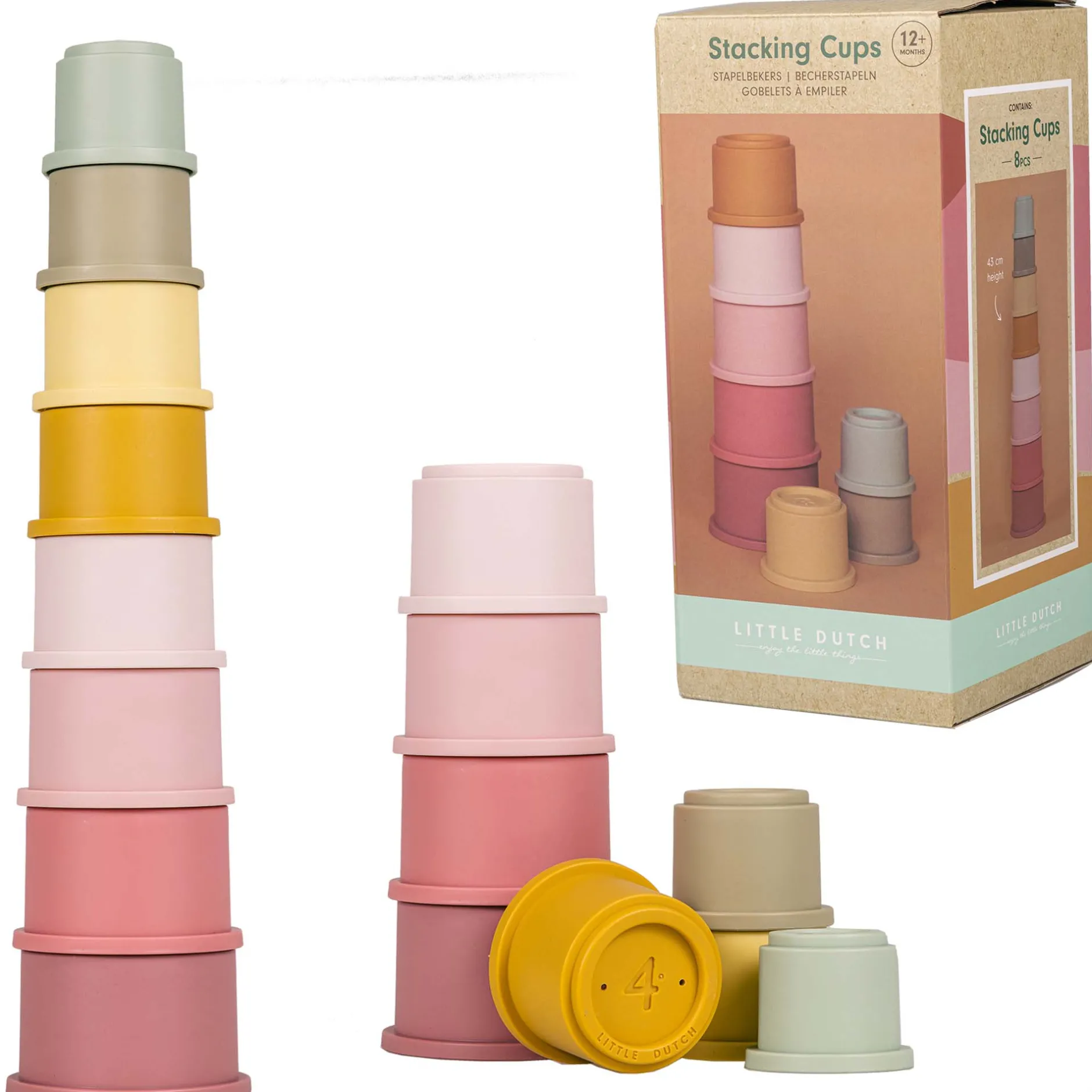 Stapelspeelgoed*Little Dutch stapelbekers - 8 stuks Pink