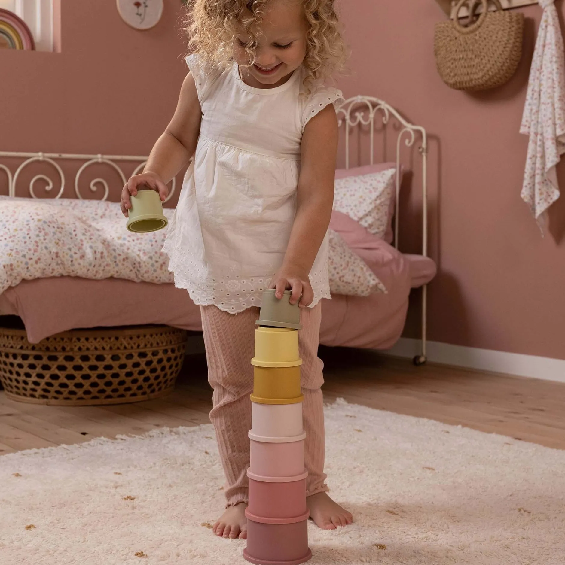 Stapelspeelgoed*Little Dutch stapelbekers - 8 stuks Pink
