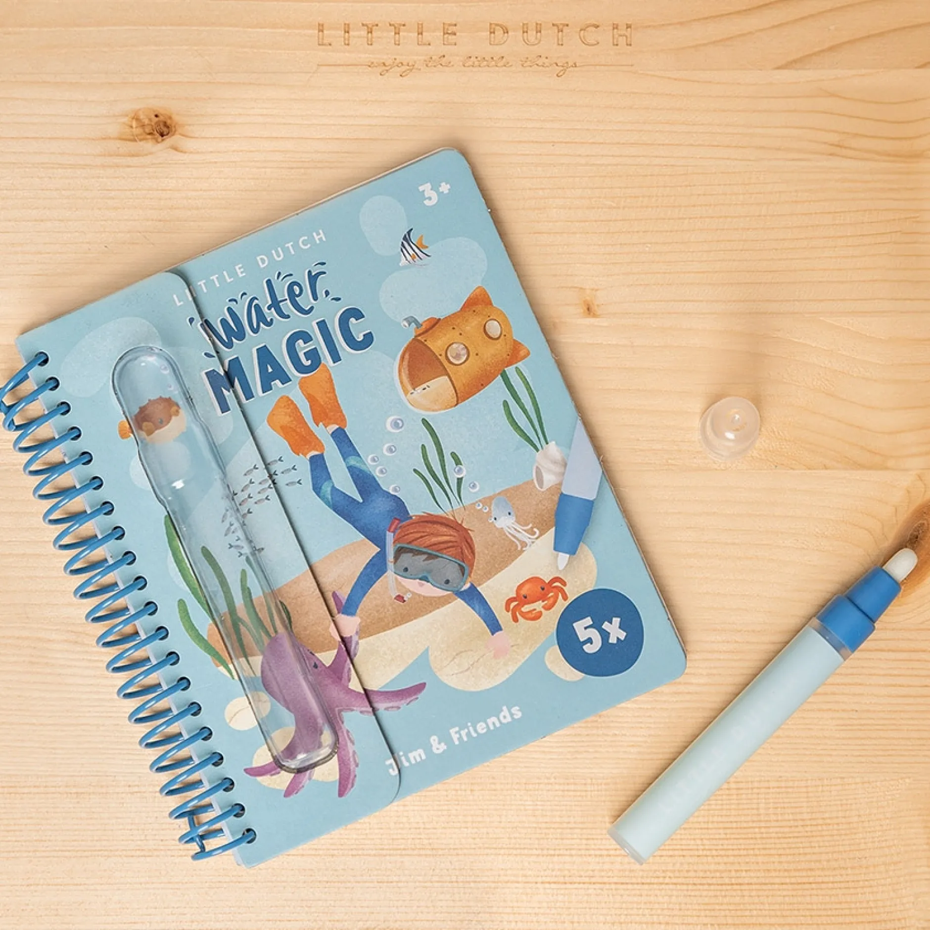 Tekenen|Puzzels & Spellen*Little Dutch water tekenboek Jim & Friends Multi