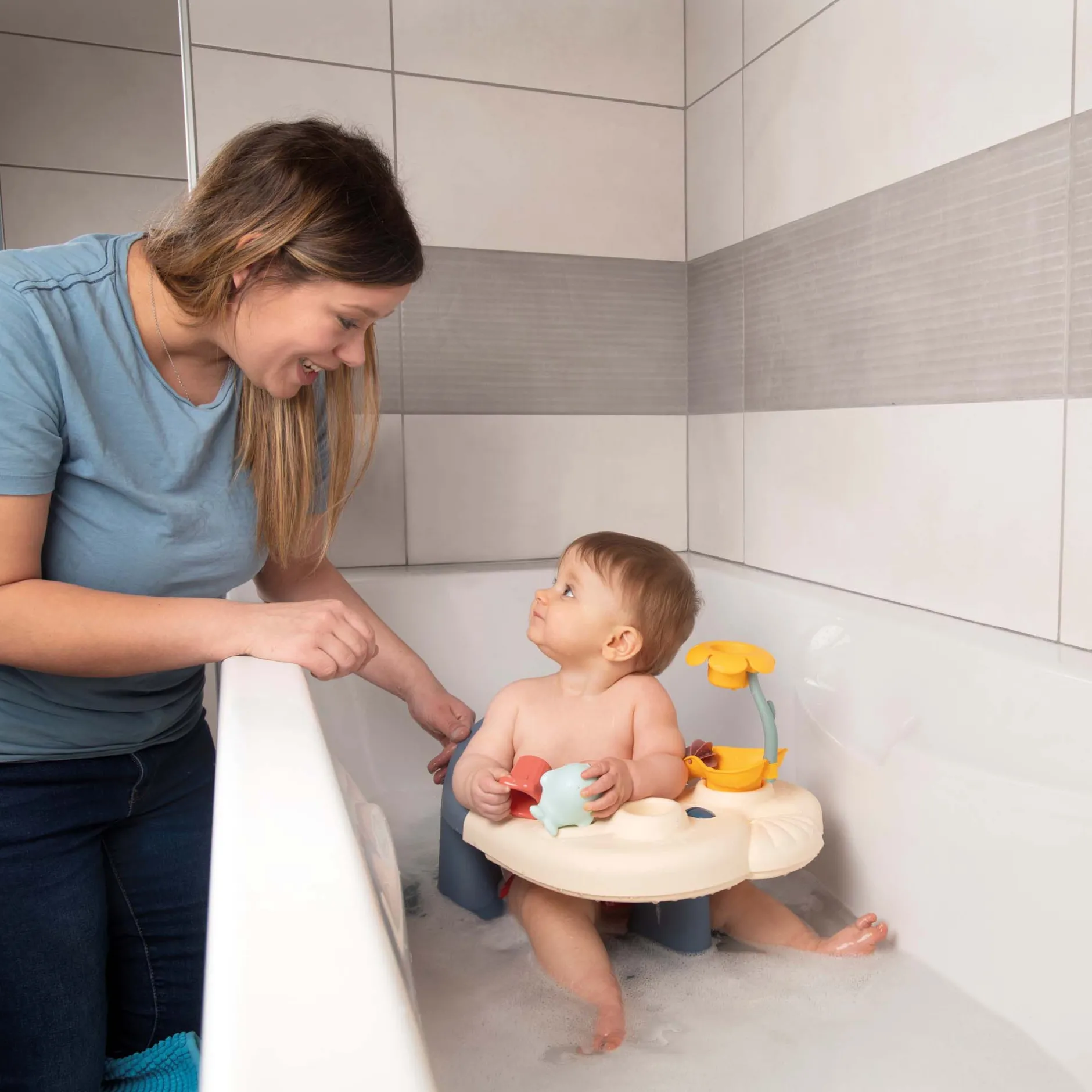 Badzitjes & Badringen*Smoby Little baby bath time badzitje blauw