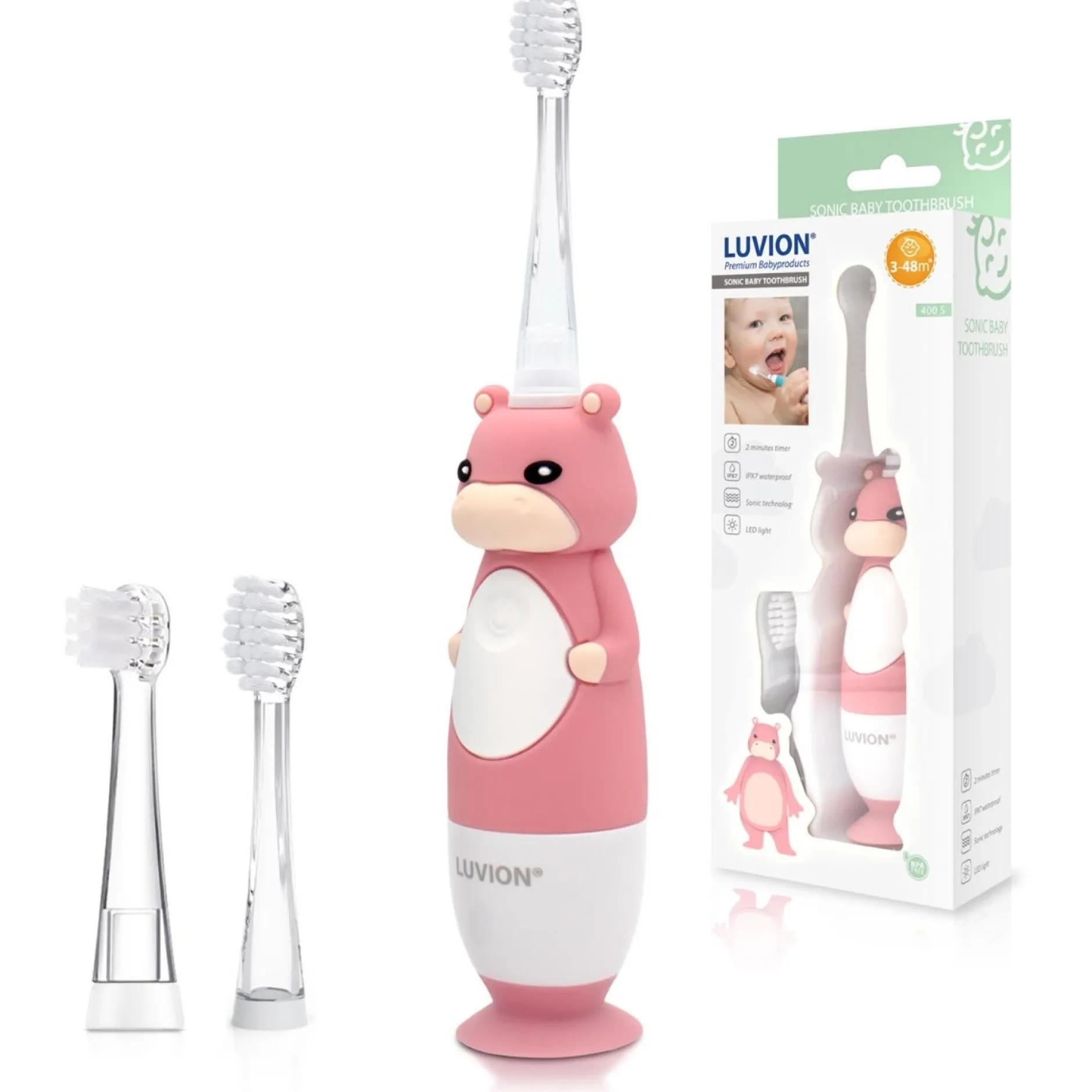 Mondverzorging*Luvion 400S Hippo - sonische elektrische tandenborstel voor baby en peuter