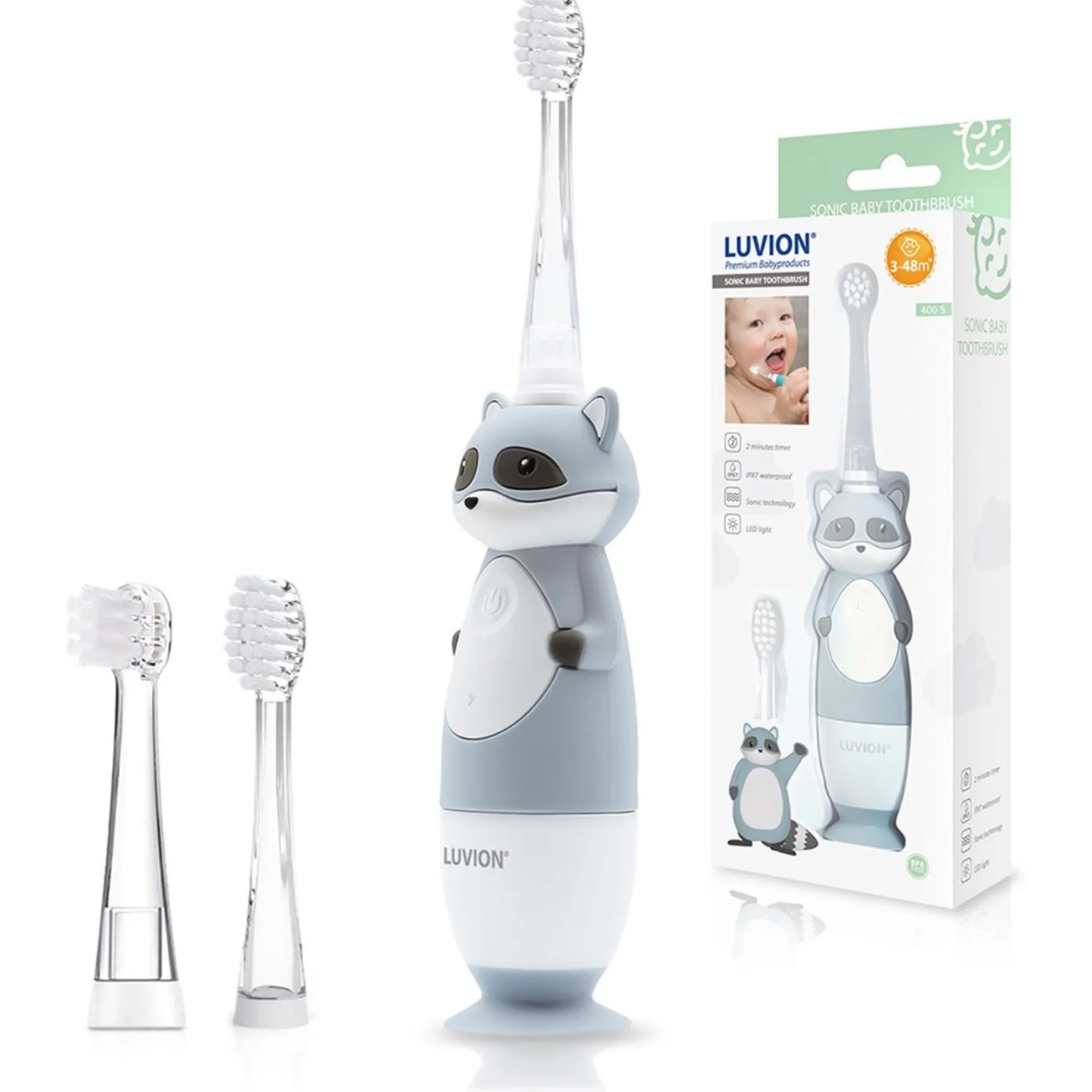 Mondverzorging*Luvion 400S Raccoon - sonische elektrische tandenborstel voor baby en peuter