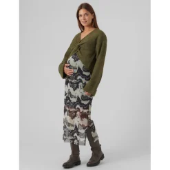 Truien & Vesten*Mamalicious zwangerschapstrui lange mouwen effen groen Dark Olive Green