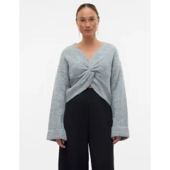 Truien & Vesten*Mamalicious zwangerschapstrui lange mouwen effen grijs Grey Melee Light