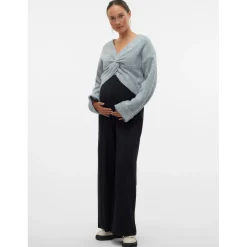 Truien & Vesten*Mamalicious zwangerschapstrui lange mouwen effen grijs Grey Melee Light