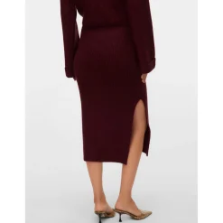 Jurken & Rokken*Mamalicious zwangerschapsrok knielengte effen rood Winered
