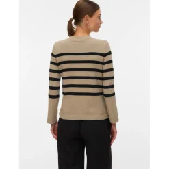 Truien & Vesten*Mamalicious zwangerschapstrui lange mouwen strepen beige Sandbrown
